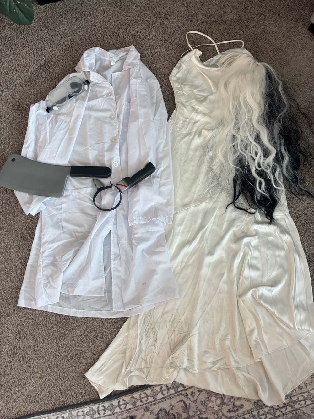 Dr Frankenstein and Bride of Frankenstein couples costume set